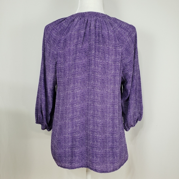Joie Addie B Silk Blouse in Purple & white dots - Picture 5 of 8